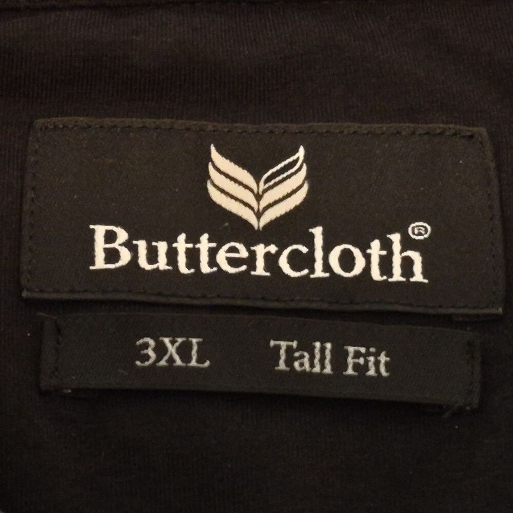 Buttercloth Shirt Men Size 3XL Tall Fit Black Long Sleeve Soft Stretch Pockets - Picture 4 of 5